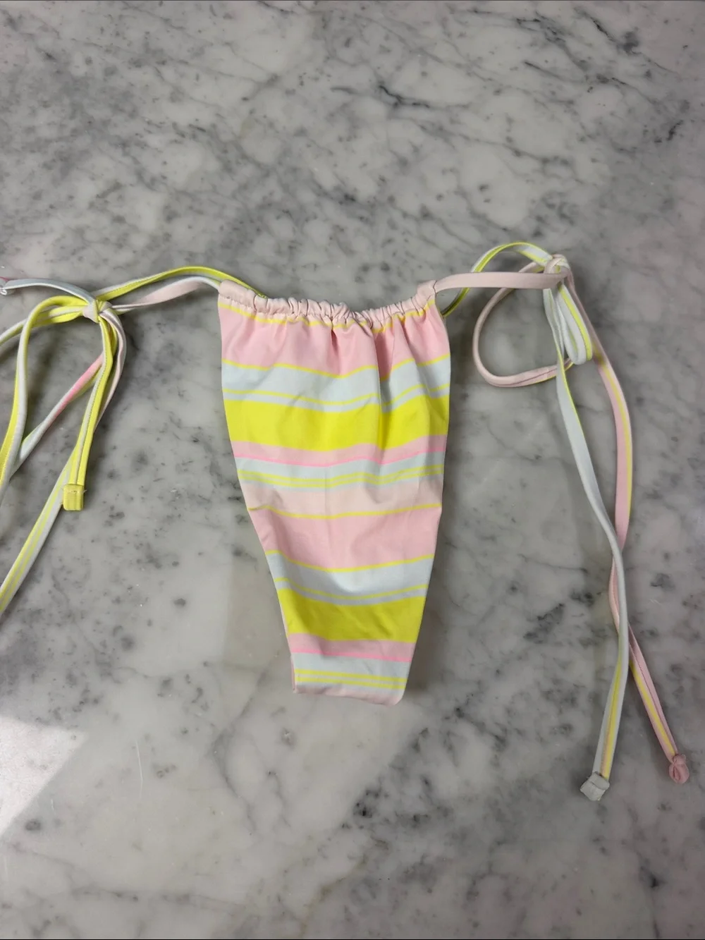 Frankie’s bikinis Striped Pastel Tie-Side Bikini Bottom
